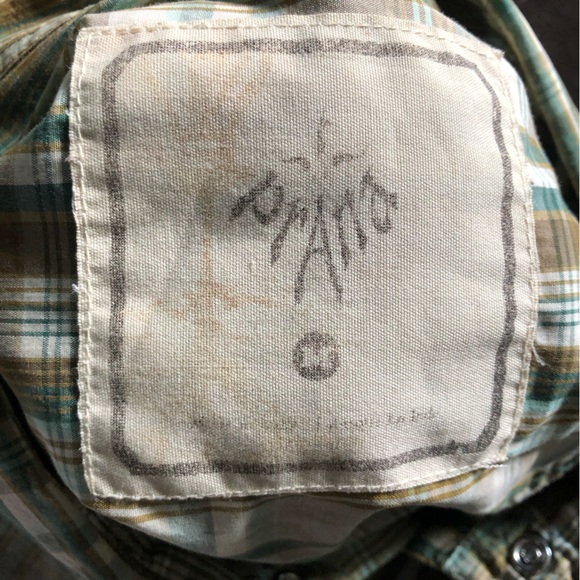 Prana Men's Size M Short Sleeve Pearl Snap shirt Plaid Cotton vintage western - Picture 3 of 16